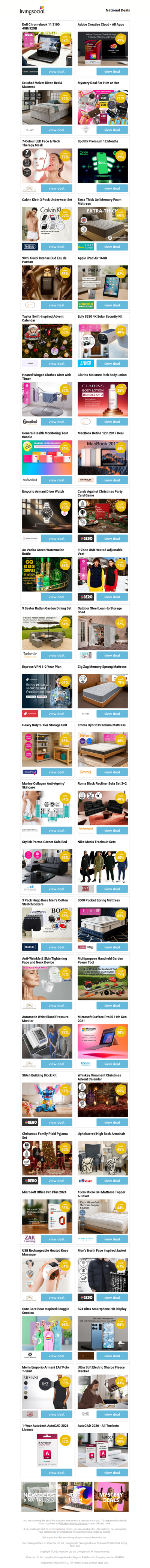 Dell Chromebook 11 3100 4GB/32GB | Adobe Creative Cloud - All Apps | Crushed Velvet Divan Bed & Mattress | Mystery Deal For Him or Her | 7-Colour LED Face & Neck Therapy Mask