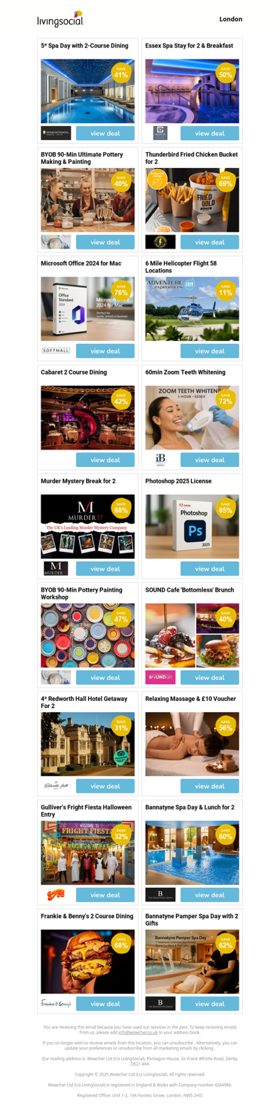 5* Spa Day with 2-Course Dining | Essex Spa Stay for 2 & Breakfast | BYOB 90-Min Ultimate Pottery Making & Painting | Thunderbird Fried Chicken Bucket for 2 | Microsoft Office 2024 for Mac