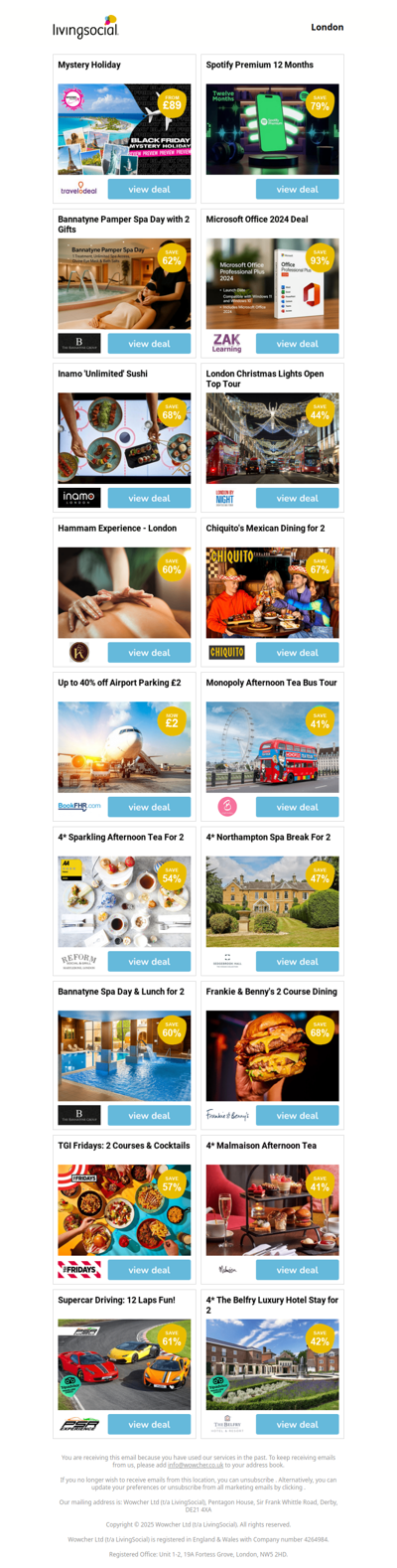 Mystery Holiday | Spotify Premium 12 Months | Bannatyne Pamper Spa Day with 2 Gifts | Microsoft Office 2024 Deal | Inamo 'Unlimited' Sushi