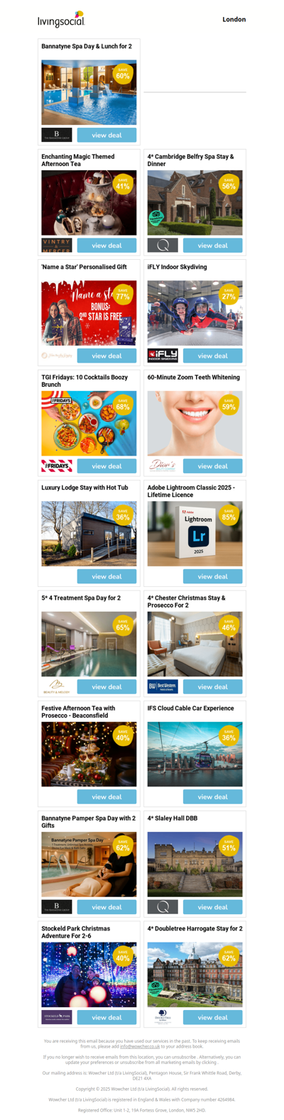 Bannatyne Spa Day & Lunch for 2 | £20 JD Sports Online Voucher | Enchanting Magic Themed Afternoon Tea | 4* Cambridge Belfry Spa Stay & Dinner | 'Name a Star' Personalised Gift