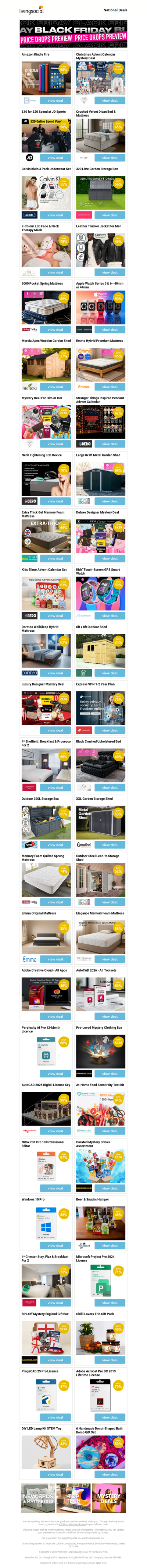 Price Drop Amazon Kindle Fire | Christmas Advent Calendar Mystery Deal | £10 for £20 Spend at JD Sports | Crushed Velvet Divan Bed & Mattress | Calvin Klein 3 Pack Underwear Set