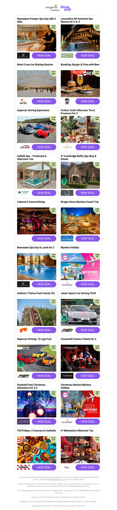 Bannatyne Pamper Spa Day with 2 Gifts | Lancashire All-Inclusive Spa Retreat for 2 or 4 | Brent Cross Ice Skating Session | BrewDog: Burger & Fries with Beer | Supercar Driving Experience