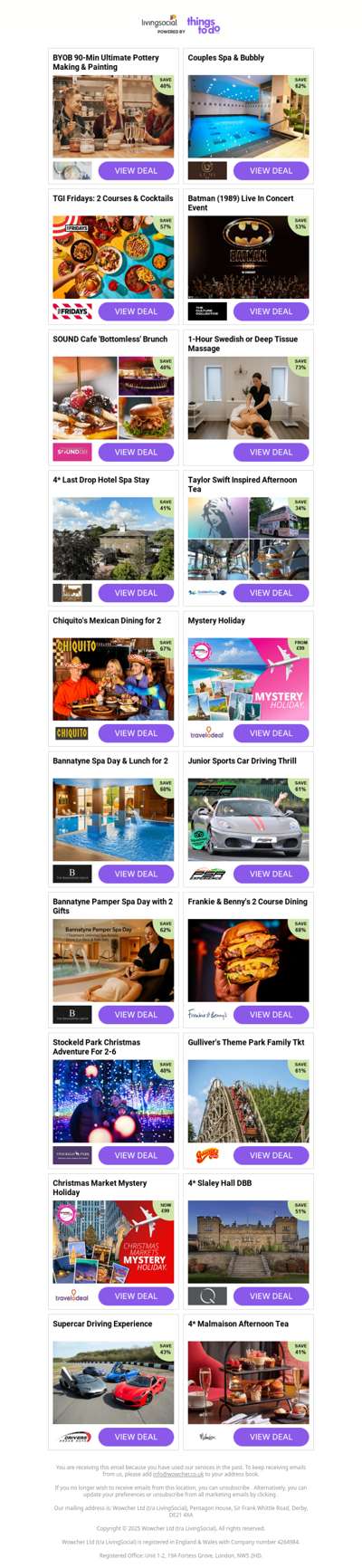 BYOB 90-Min Ultimate Pottery Making & Painting | Couples Spa & Bubbly - PRICE DROP! | TGI Fridays: 2 Courses & Cocktails | Batman (1989) Live In Concert Event | SOUND Cafe 'Bottomless' Brunch