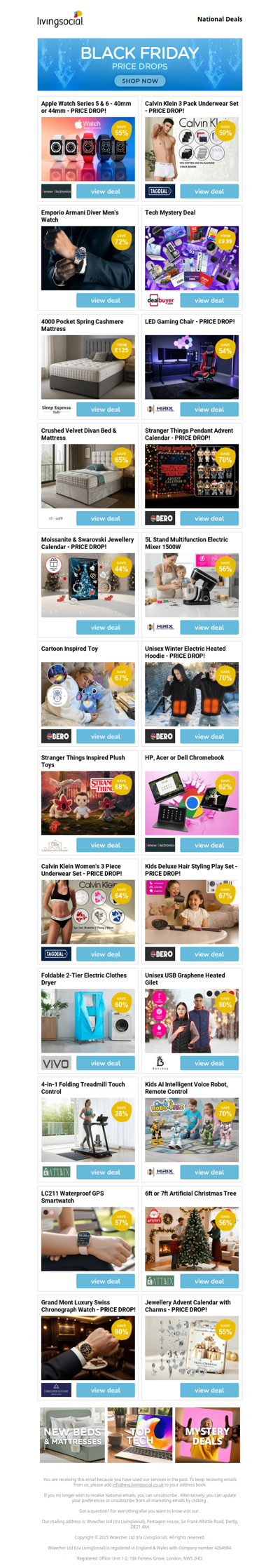 Apple Watch Series 5 & 6 - 40mm or 44mm - PRICE DROP! | Calvin Klein 3 Pack Underwear Set - PRICE DROP! | Emporio Armani Diver Men's Watch | Tech Mystery Deal | 4000 Pocket Spring Cashmere Mattress - PRICE DROP!