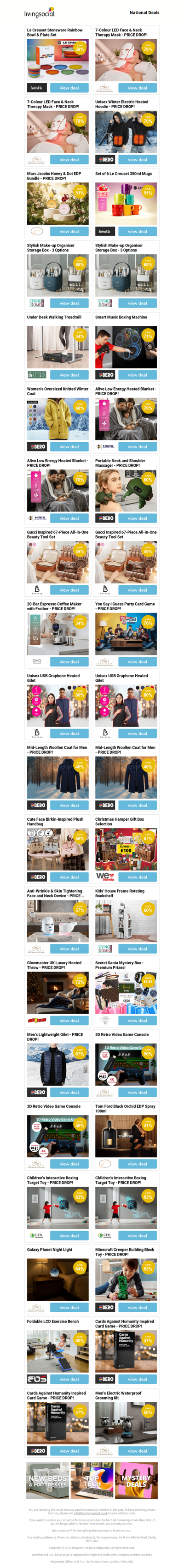 Le Creuset Stoneware Rainbow Bowl & Plate Set | 7-Colour LED Face & Neck Therapy Mask - PRICE DROP! | 7-Colour LED Face & Neck Therapy Mask - PRICE DROP! | Unisex Winter Electric Heated Hoodie | Marc Jacobs Honey & Dot EDP Bundle