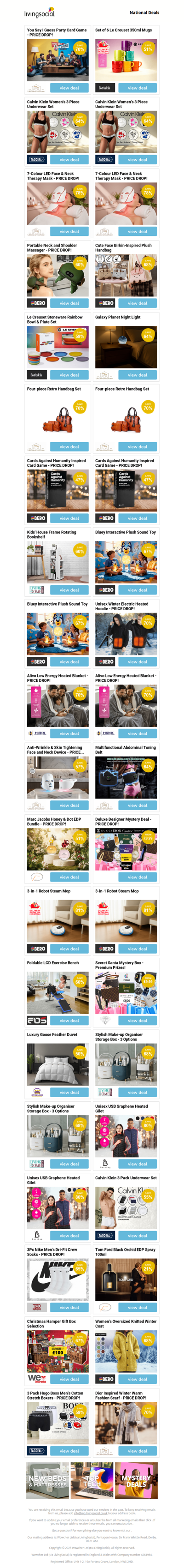 You Say I Guess Party Card Game | Set of 6 Le Creuset 350ml Mugs | Calvin Klein Women's 3 Piece Underwear Set - PRICE DROP! | Calvin Klein Women's 3 Piece Underwear Set - PRICE DROP! | 7-Colour LED Face & Neck Therapy Mask - PRICE DROP!