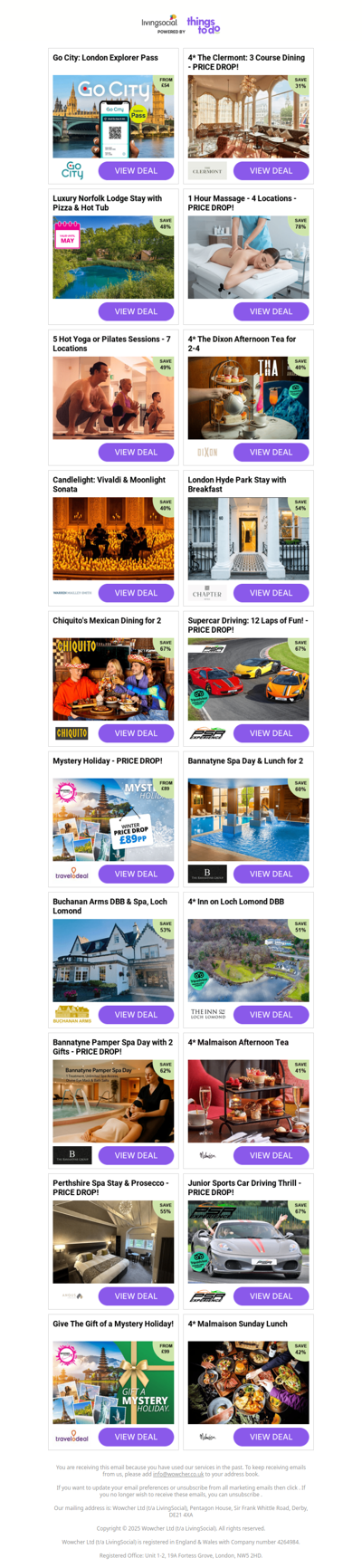 Go City: London Explorer Pass | 4* The Clermont: 3 Course Dining - PRICE DROP! | Luxury Norfolk Lodge Stay with Pizza & Hot Tub | 1 Hour Massage - 4 Locations - PRICE DROP! | 5 Hot Yoga or Pilates Sessions - 7 Locations