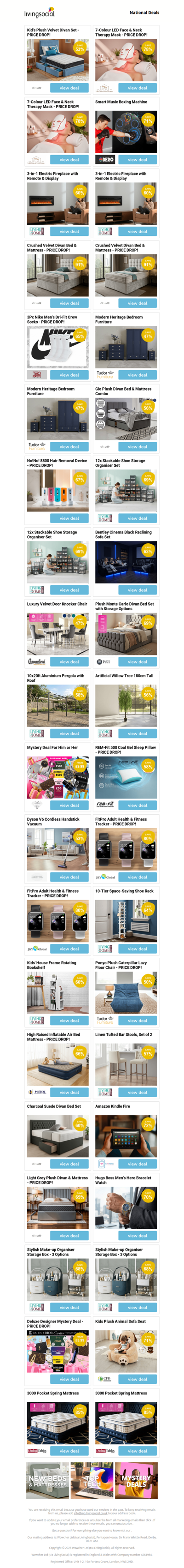 Kid's Plush Velvet Divan Set | 7-Colour LED Face & Neck Therapy Mask - PRICE DROP! | 7-Colour LED Face & Neck Therapy Mask - PRICE DROP! | Smart Music Boxing Machine | 3-in-1 Electric Fireplace with Remote & Display