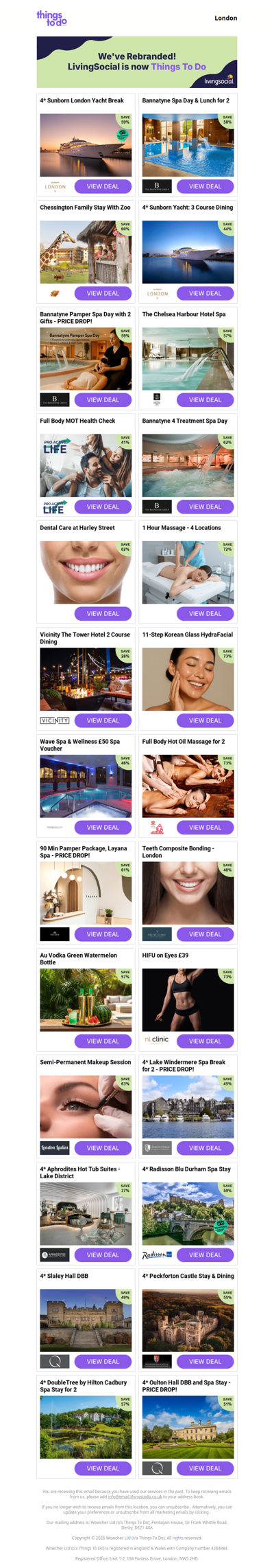 4* Sunborn London Yacht Break | Bannatyne Spa Day & Lunch for 2 | Chessington Family Stay With Zoo | 4* Sunborn Yacht: 3 Course Dining | Bannatyne Pamper Spa Day with 2 Gifts - PRICE DROP!