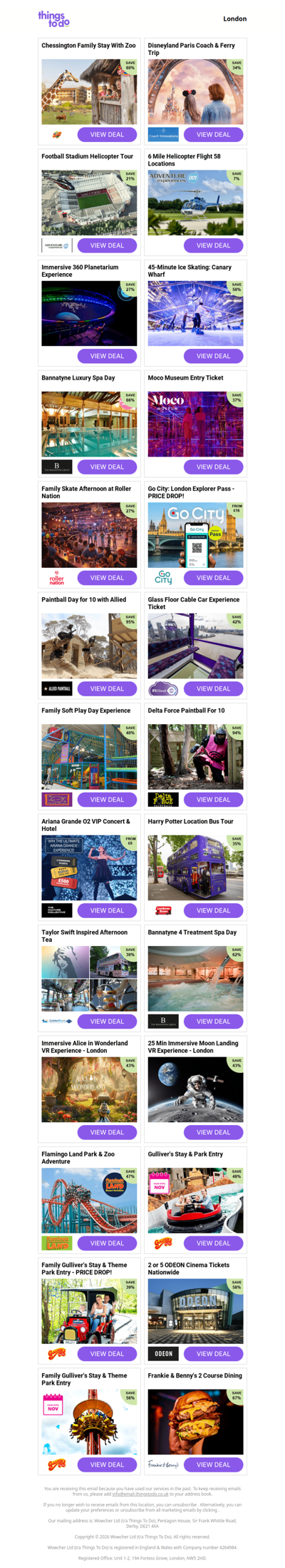 Chessington Family Stay With Zoo | Disneyland Paris Coach & Ferry Trip | Football Stadium Helicopter Tour | 6 Mile Helicopter Flight 58 Locations | Immersive 360 Planetarium Experience