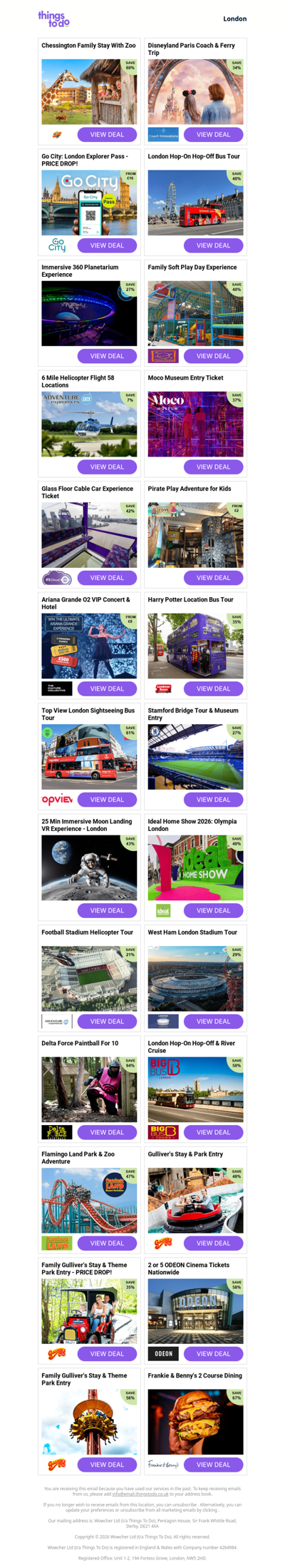 Chessington Family Stay With Zoo | Disneyland Paris Coach & Ferry Trip | Go City: London Explorer Pass | London Hop-On Hop-Off Bus Tour | Immersive 360 Planetarium Experience