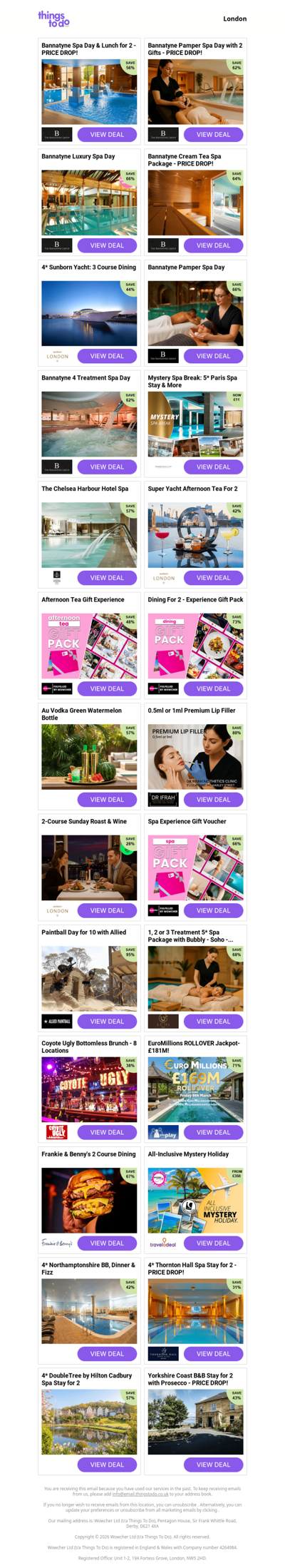 Bannatyne Spa Day & Lunch for 2 - PRICE DROP! | Bannatyne Pamper Spa Day with 2 Gifts - PRICE DROP! | Bannatyne Luxury Spa Day | Bannatyne Cream Tea Spa Package - PRICE DROP! | 4* Sunborn Yacht: 3 Course Dining