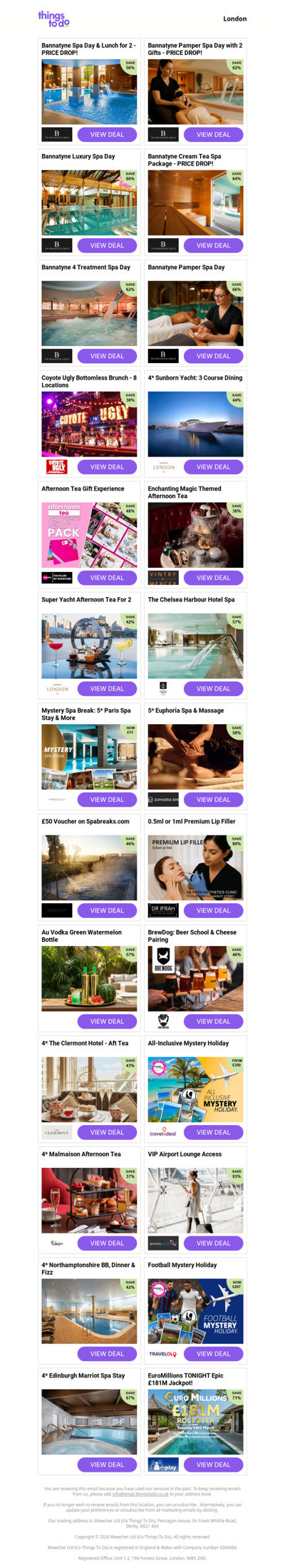 Bannatyne Spa Day & Lunch for 2 - PRICE DROP! | Bannatyne Pamper Spa Day with 2 Gifts - PRICE DROP! | Bannatyne Luxury Spa Day | Bannatyne Cream Tea Spa Package - PRICE DROP! | Bannatyne 4 Treatment Spa Day