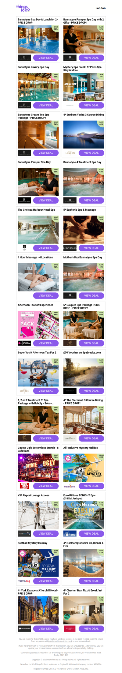 Bannatyne Spa Day & Lunch for 2 - PRICE DROP! | Bannatyne Pamper Spa Day with 2 Gifts - PRICE DROP! | Bannatyne Luxury Spa Day | Mystery Spa Break: 5* Paris Spa Stay & More | Bannatyne Cream Tea Spa Package - PRICE DROP!