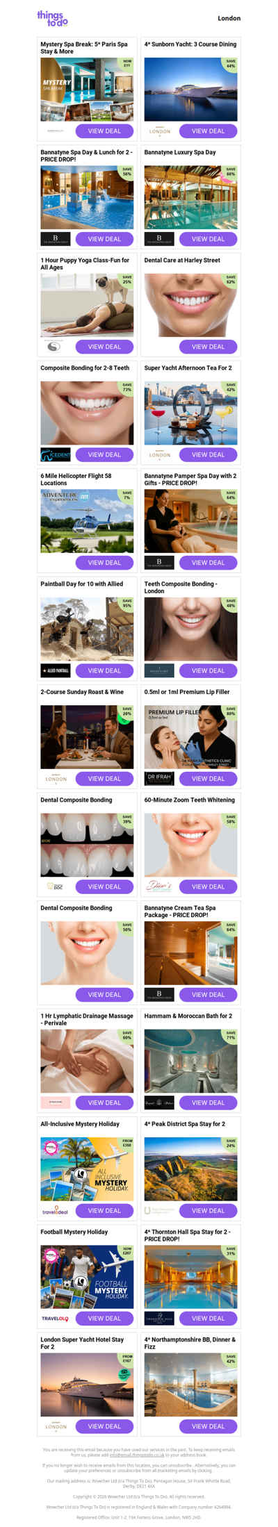 Mystery Spa Break: 5* Paris Spa Stay & More | 4* Sunborn Yacht: 3 Course Dining | Bannatyne Spa Day & Lunch for 2 - PRICE DROP! | Bannatyne Luxury Spa Day | 1 Hour Puppy Yoga Class-Fun for All Ages