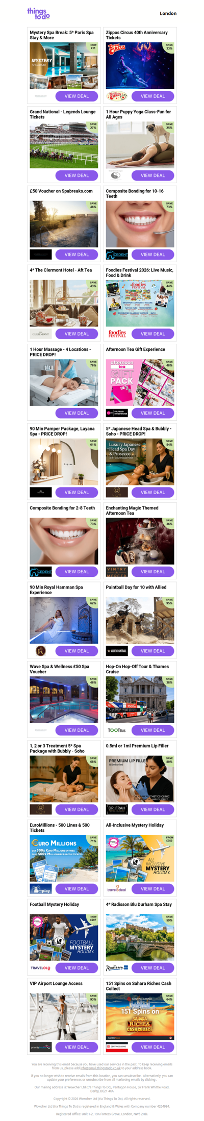 Mystery Spa Break: 5* Paris Spa Stay & More | Zippos Circus 40th Anniversary Tickets | Grand National - Legends Lounge Tickets | 1 Hour Puppy Yoga Class-Fun for All Ages | £50 Voucher on Spabreaks.com