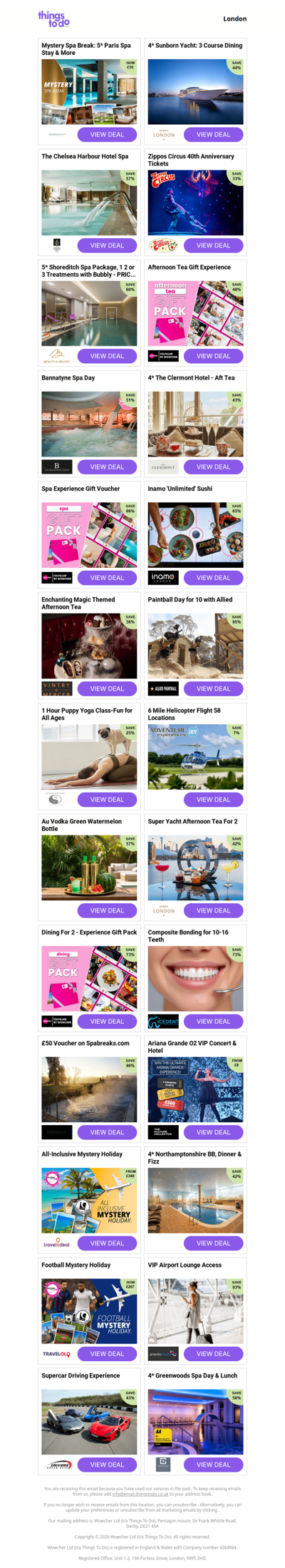 Mystery Spa Break: 5* Paris Spa Stay & More | 4* Sunborn Yacht: 3 Course Dining | The Chelsea Harbour Hotel Spa | Zippos Circus 40th Anniversary Tickets | 5* Shoreditch Spa Package, 1 2 or 3 Treatments with Bubbly - PRICE DROP!