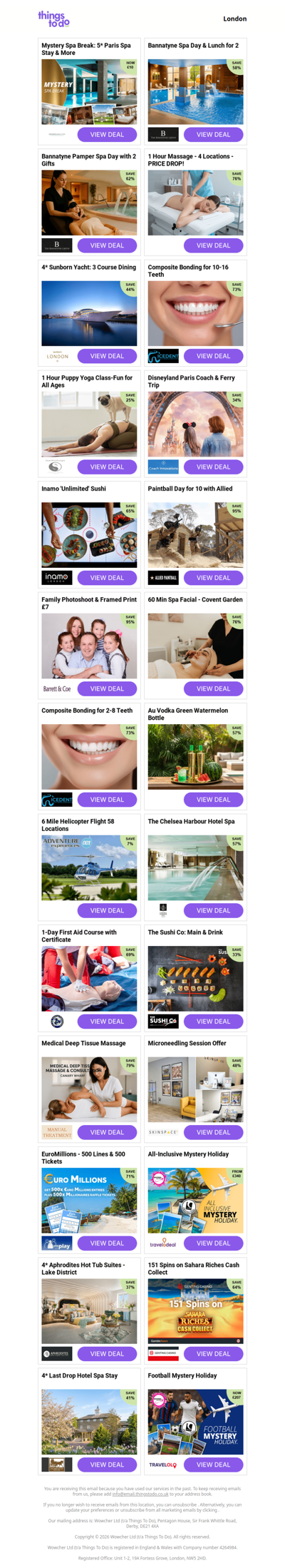 Mystery Spa Break: 5* Paris Spa Stay & More | Bannatyne Spa Day & Lunch for 2 | Bannatyne Pamper Spa Day with 2 Gifts | 1 Hour Massage - 4 Locations | 4* Sunborn Yacht: 3 Course Dining