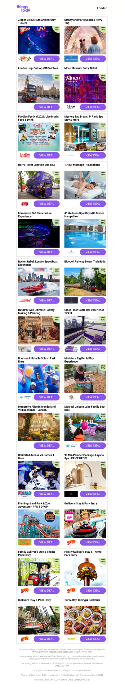 Zippos Circus 40th Anniversary Tickets | Disneyland Paris Coach & Ferry Trip | London Hop-On Hop-Off Bus Tour | Moco Museum Entry Ticket | Foodies Festival 2026: Live Music, Food & Drink