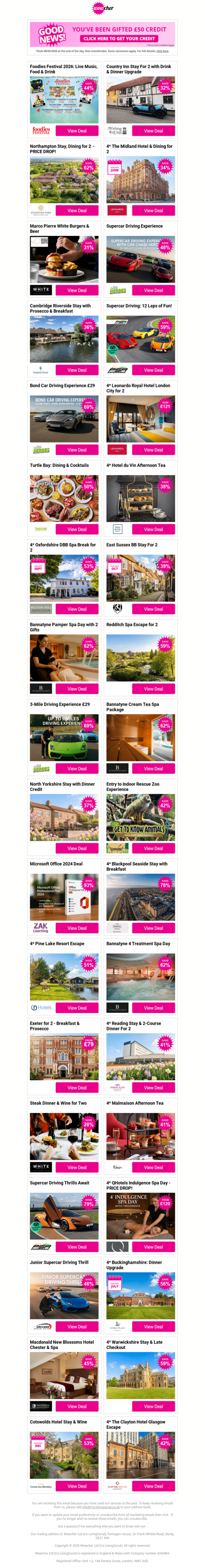 Click Inside for £50 Credit & Unmissable Deals 💸