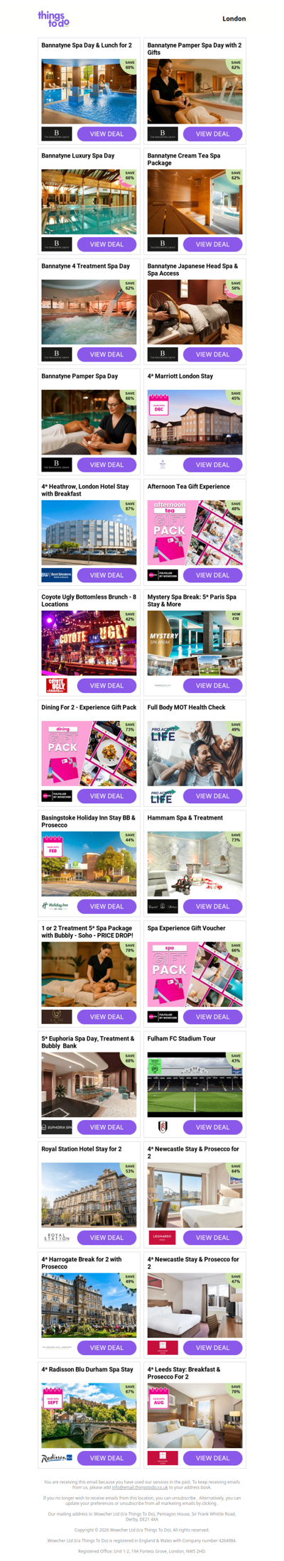 Bannatyne Spa Day & Lunch for 2 | Bannatyne Pamper Spa Day with 2 Gifts | Bannatyne Luxury Spa Day | Bannatyne Cream Tea Spa Package | Bannatyne 4 Treatment Spa Day