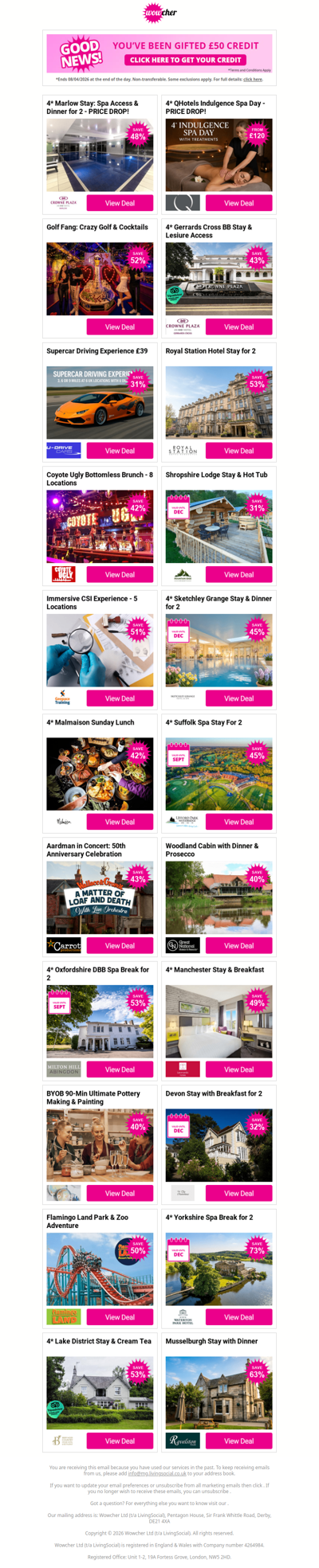 Click Inside for £50 Credit & Unmissable Deals 💸