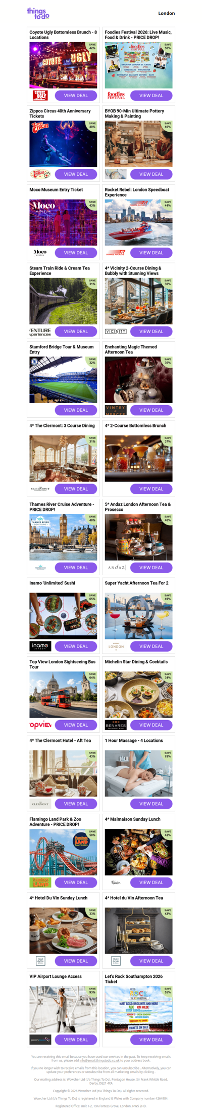 Coyote Ugly Bottomless Brunch - 8 Locations | Foodies Festival 2026: Live Music, Food & Drink - PRICE DROP! | Zippos Circus 40th Anniversary Tickets | BYOB 90-Min Ultimate Pottery Making & Painting | Moco Museum Entry Ticket