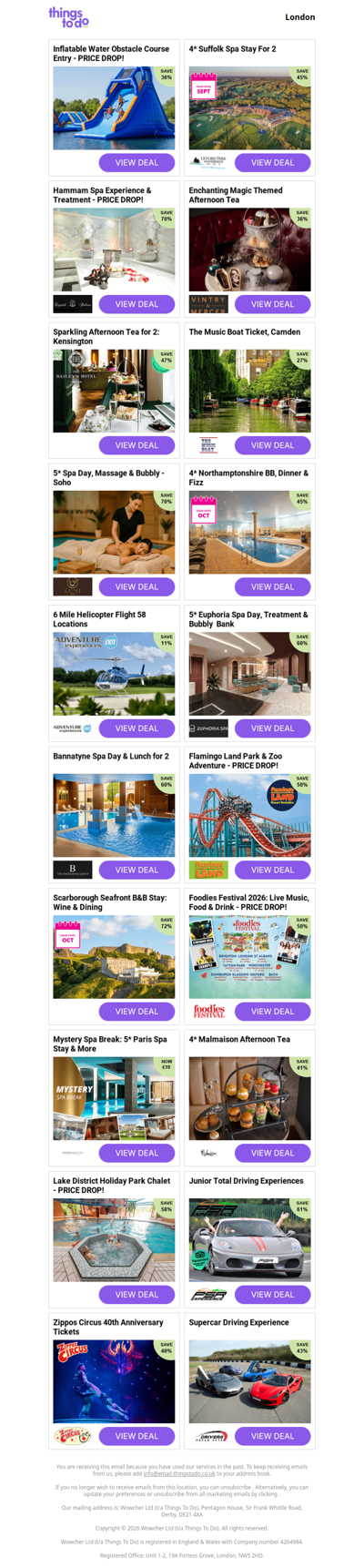 Inflatable Water Obstacle Course Entry - PRICE DROP! | 4* Suffolk Spa Stay For 2 | Hammam Spa Experience & Treatment | Enchanting Magic Themed Afternoon Tea | Sparkling Afternoon Tea for 2: Kensington