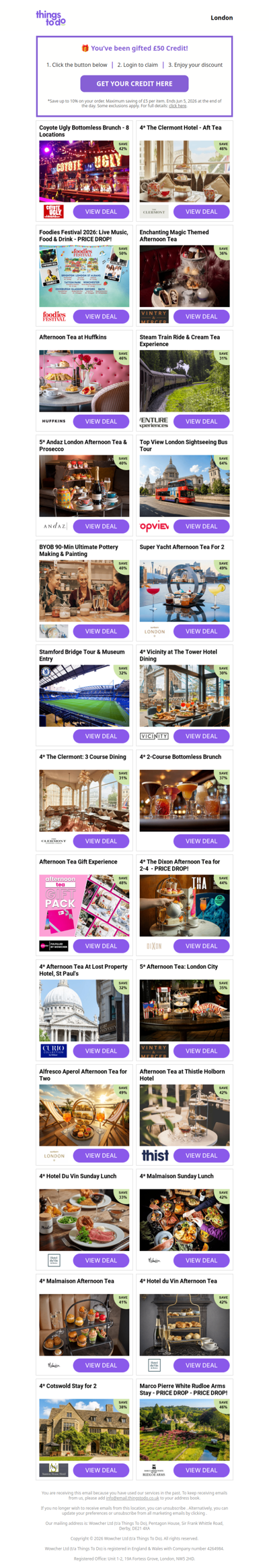Your £50 ThingsToDo Credit Is Waiting – Use It Before Midnight!
