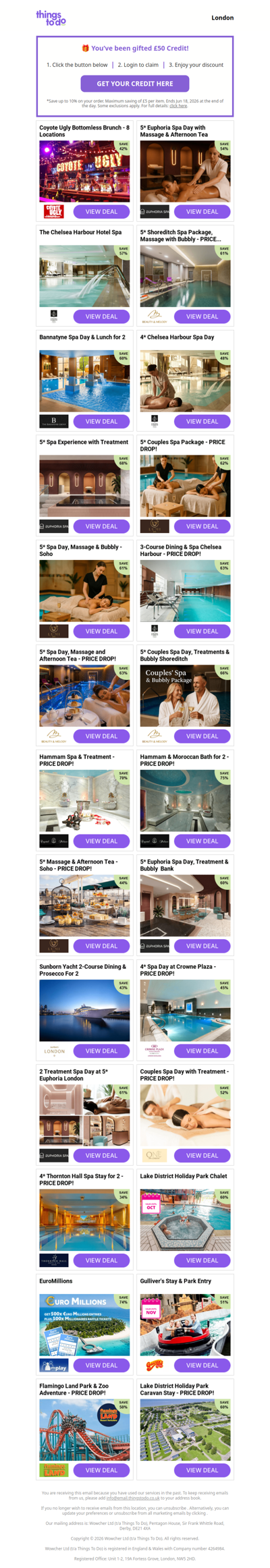 £50 ThingsToDo Credit Is Waiting – Click Now & Spend It Before Midnight!