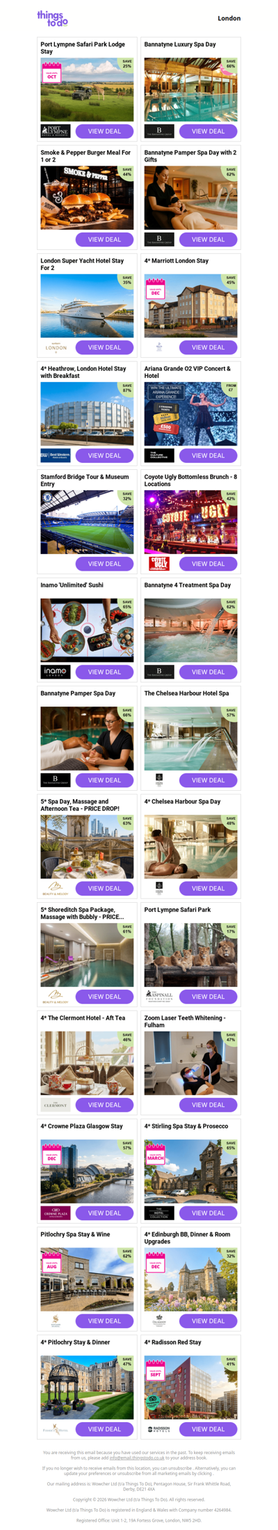 Port Lympne Safari Park Lodge Stay | Bannatyne Luxury Spa Day | Smoke & Pepper Burger Meal For 1 or 2 | Bannatyne Pamper Spa Day with 2 Gifts | London Super Yacht Hotel Stay For 2