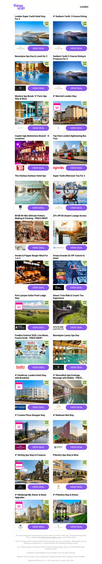 London Super Yacht Hotel Stay For 2 | 4* Sunborn Yacht: 3 Course Dining | Bannatyne Spa Day & Lunch for 2 | Sunborn Yacht 2-Course Dining & Prosecco For 2 | Mystery Spa Break: 5* Paris Spa Stay & More