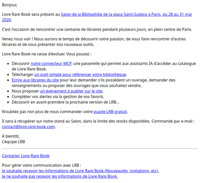 Salon de la Bibliophilie - Saint-Sulpice 2026