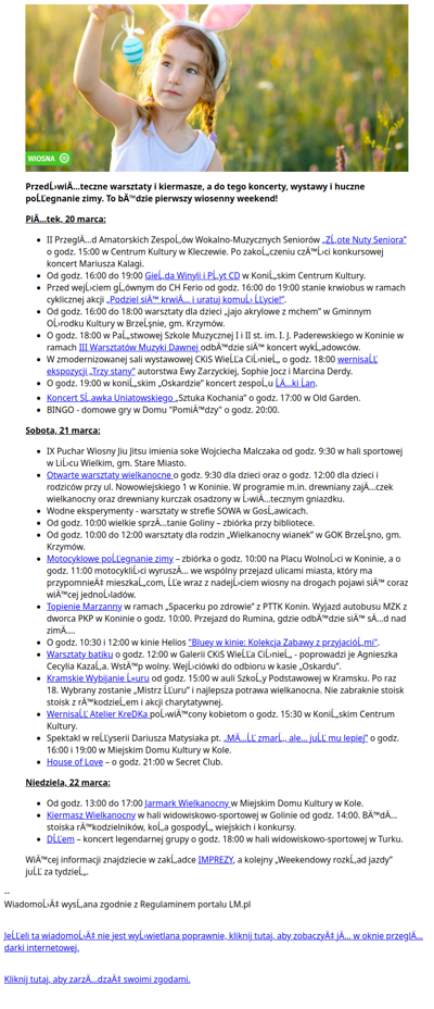 Weekendowy rozkład jazdy. Zobacz, co będzie się działo!