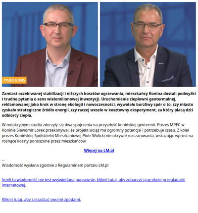 Szok po uruchomieniu geotermii w Koninie. „Najdroższy megawat w Polsce” i wyższe rachunki za ogrzewanie