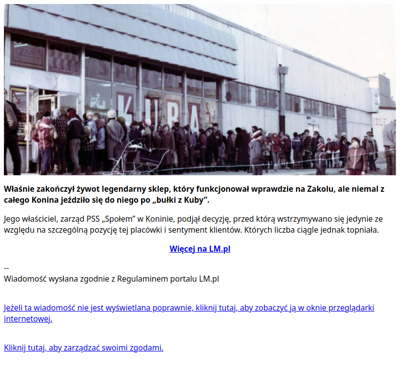 Koniec legendarnego sklepu, przed którym stały kolejki po bułki z „Kuby”