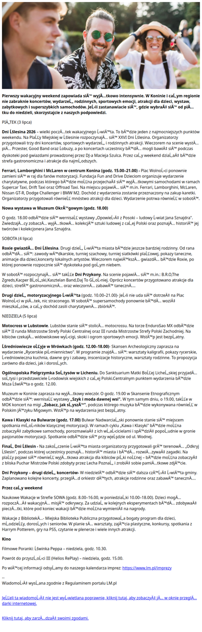 Weekendowy rozkład jazdy. Zobacz, co będzie się działo
