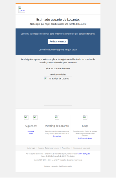 Confirma tu dirección de email para activar tu cuenta