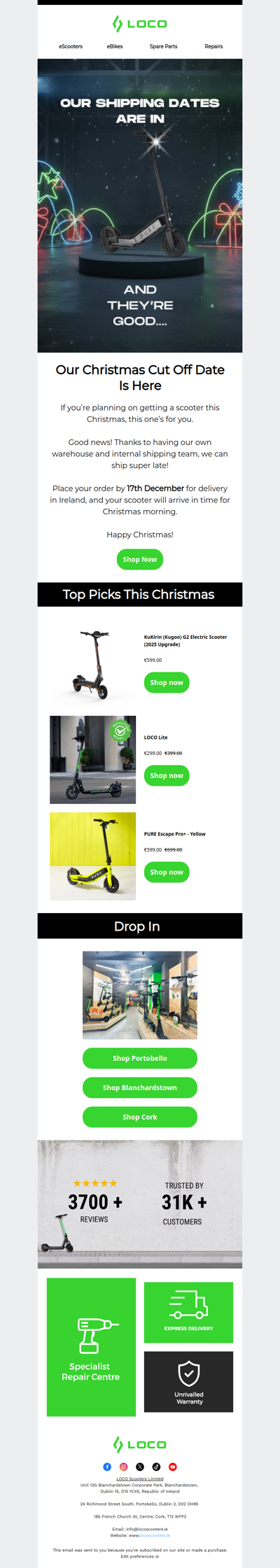 Christmas Cut Off Dates