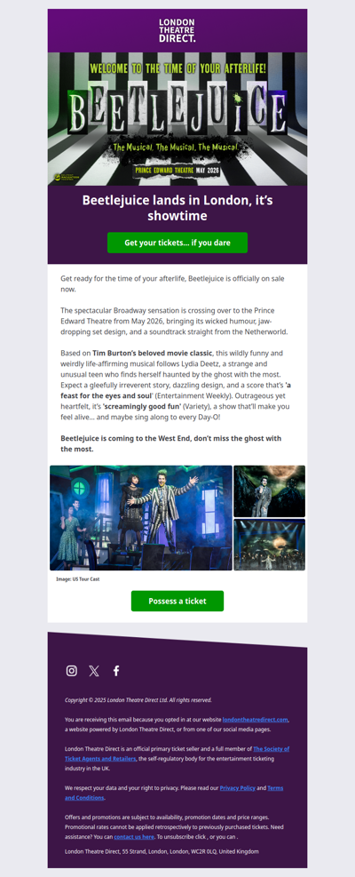 Act fast 🪲 Beetlejuice tickets just went on sale