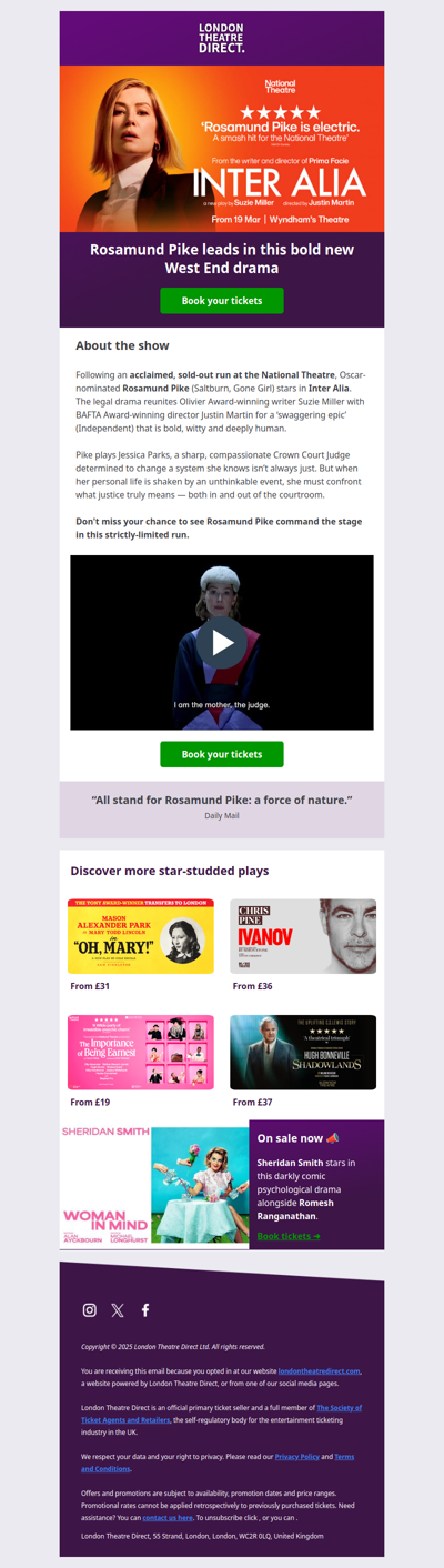 🆕 Don't miss Rosamund Pike in Inter Alia