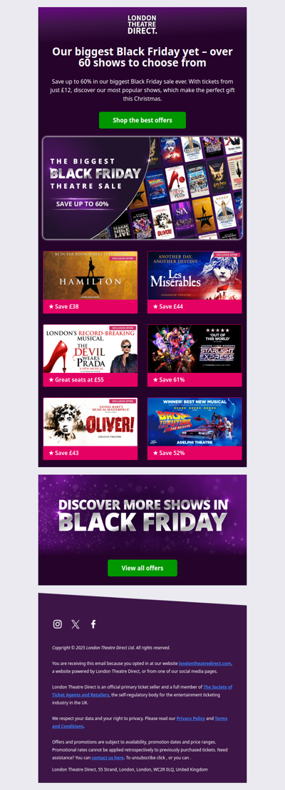 🎟️ The West End's best Black Friday offers