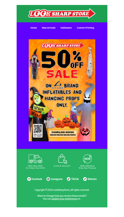 50% OFF Sale Starts Today On LS Brand Inflatables & Hanging Props