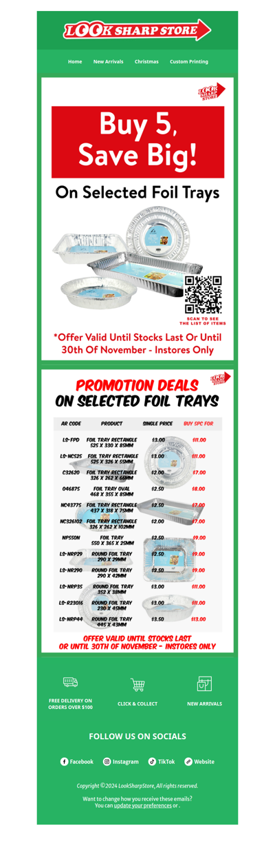 Buy 5, Save Big!! on Selected Foil Trays