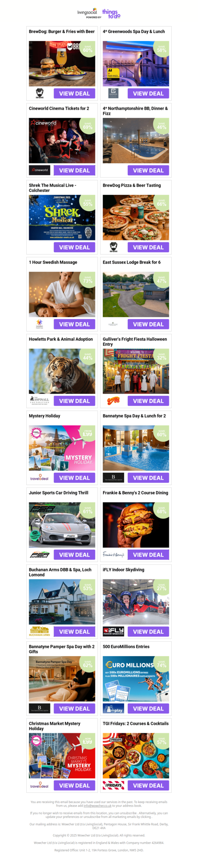 BrewDog: Burger & Fries with Beer | 4* Greenwoods Spa Day & Lunch | Cineworld Cinema Tickets for 2 | 4* Northamptonshire BB, Dinner & Fizz | Shrek The Musical Live - Colchester