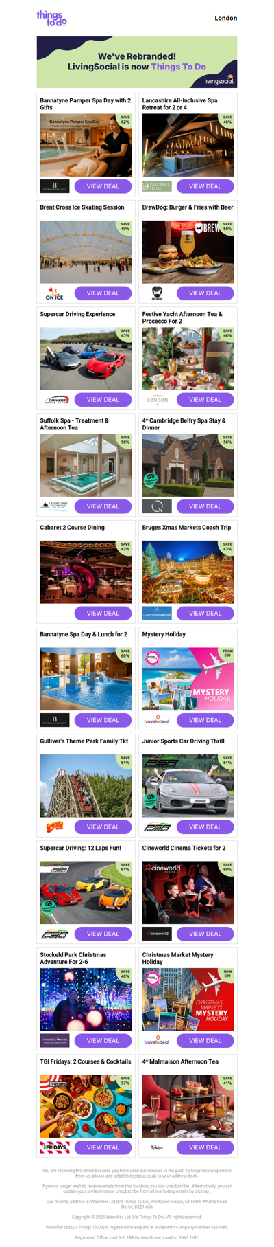 Bannatyne Pamper Spa Day with 2 Gifts | Lancashire All-Inclusive Spa Retreat for 2 or 4 | Brent Cross Ice Skating Session | BrewDog: Burger & Fries with Beer | Supercar Driving Experience