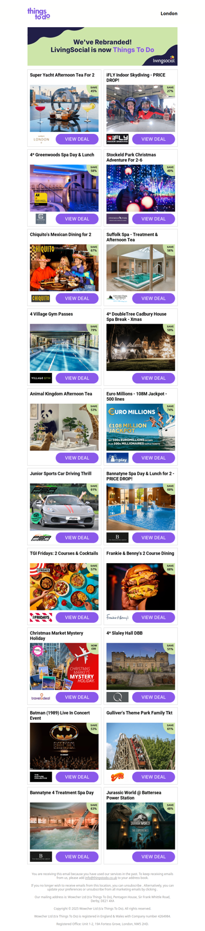 Super Yacht Afternoon Tea For 2 | iFLY Indoor Skydiving - PRICE DROP! | 4* Greenwoods Spa Day & Lunch | Stockeld Park Christmas Adventure For 2-6 | Chiquito's Mexican Dining for 2