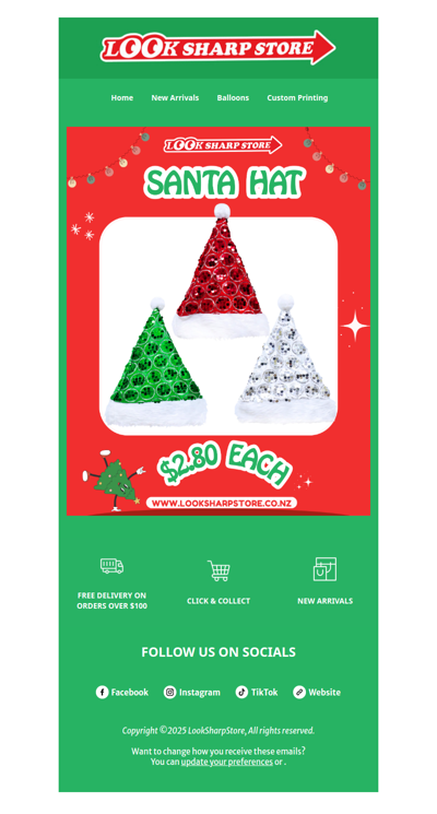 Sparkle Santa Hats for Just $2.80!