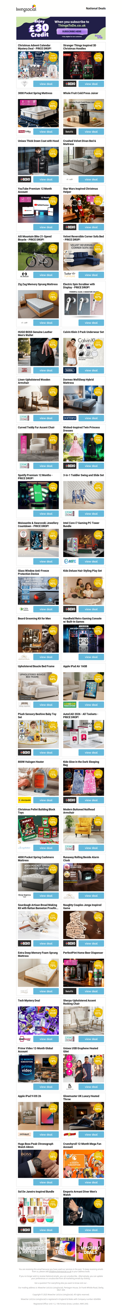 Christmas Advent Calendar Mystery Deal - PRICE DROP! | Stranger Things Inspired 3D Christmas Hoodies | 3000 Pocket Spring Mattress | Whole Fruit Cold Press Juicer | Unisex Thick Down Coat with Hood