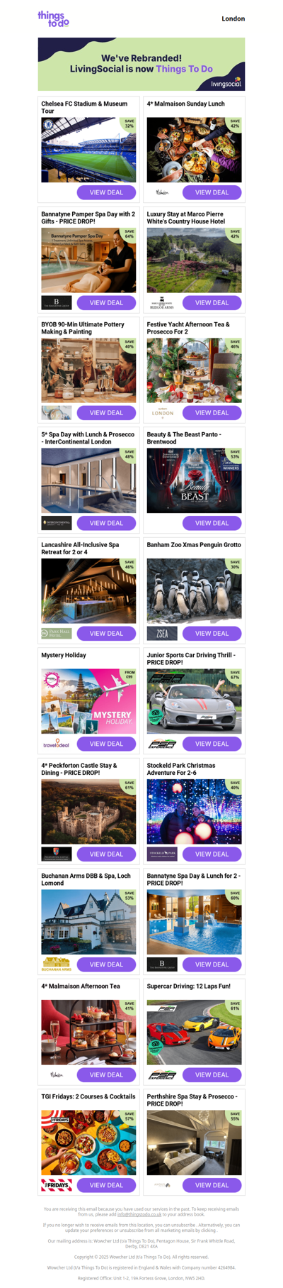 Chelsea FC Stadium & Museum Tour | 4* Malmaison Sunday Lunch | Bannatyne Pamper Spa Day with 2 Gifts - PRICE DROP! | Luxury Stay at Marco Pierre White's Country House Hotel | BYOB 90-Min Ultimate Pottery Making & Painting